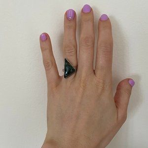 Seraphinite + sterling silver ring